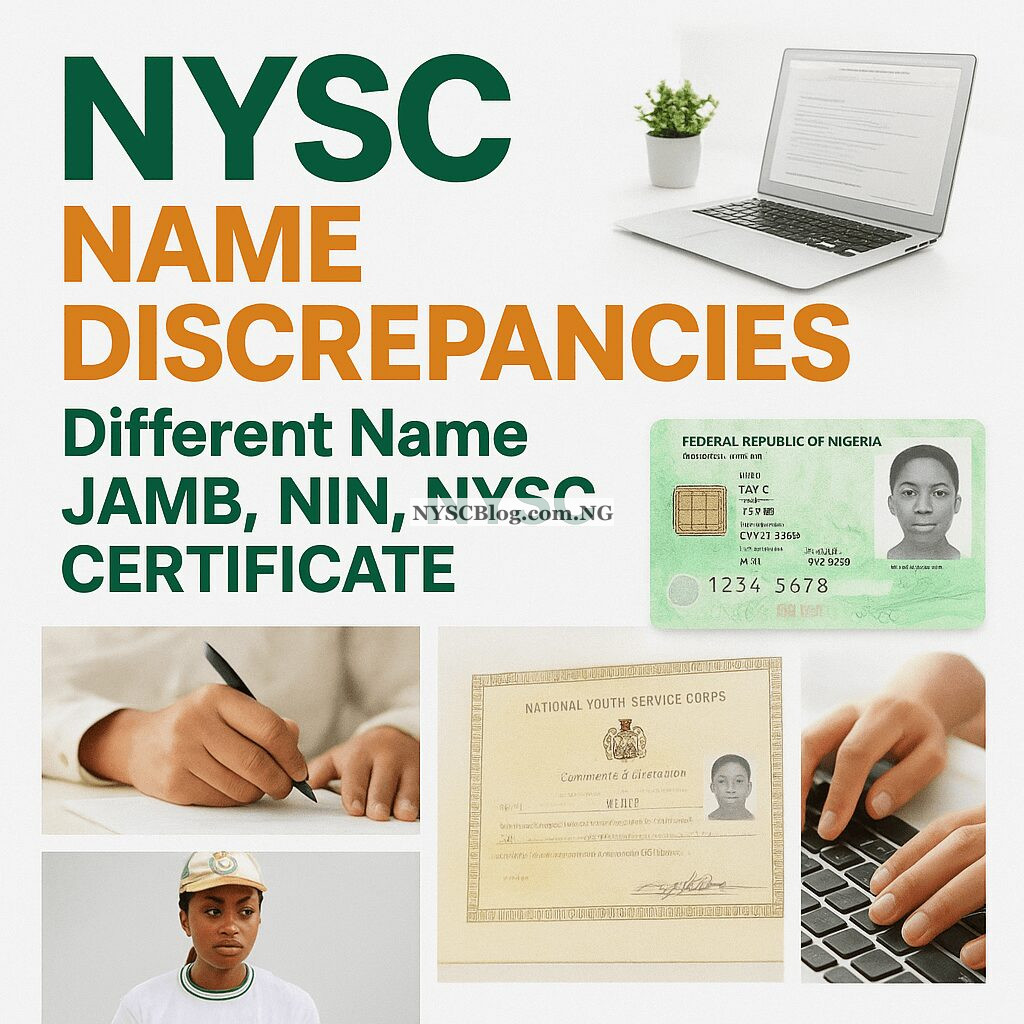 NYSC Name Discrepancies: Different Name JAMB, NIN, NYSC Certificate Two Three Names Arrangement NYSC Name Discrepancies: Different Name JAMB, NIN, NYSC Certificate Two Three Names Arrangement