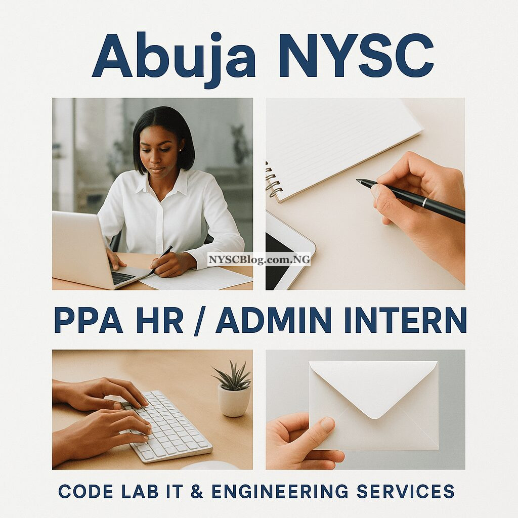 Here's a Solid HR/Admin NYSC Tech PPA Opportunity in Abuja with Codelab Here's a Solid HR/Admin NYSC Tech PPA Opportunity in Abuja with Codelab
