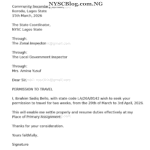 Sample PDF NYSC Leave Letter How To Apply NYSC Le