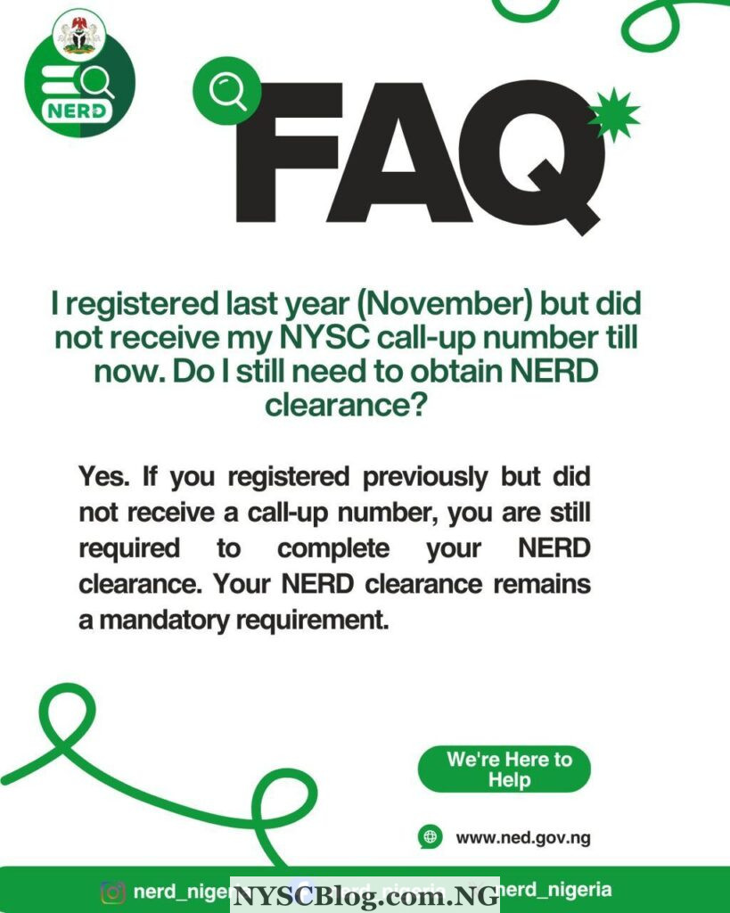 NYSC NERD Clearance Slip For NYSC Registration [MUST READ]